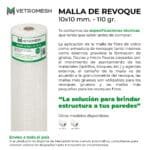 Malla de Revoque Vetromesh 10x10 mm 110 gr/m² Rollo 50 m - Image 5
