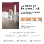 Piso Vinílico Kflooring AquaL  5.7 mm SPC Tránsito Comercial Intenso Click 2.257 m² - Image 4