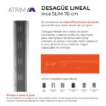 Desagüe Lineal Atrim Aqua Inca 70 cm Acero Inoxidable Mate - Image 3
