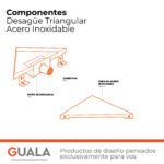 Desagüe Triangular Atrim Aqua Ceramic 25 cm Acero Inoxidable - Image 5