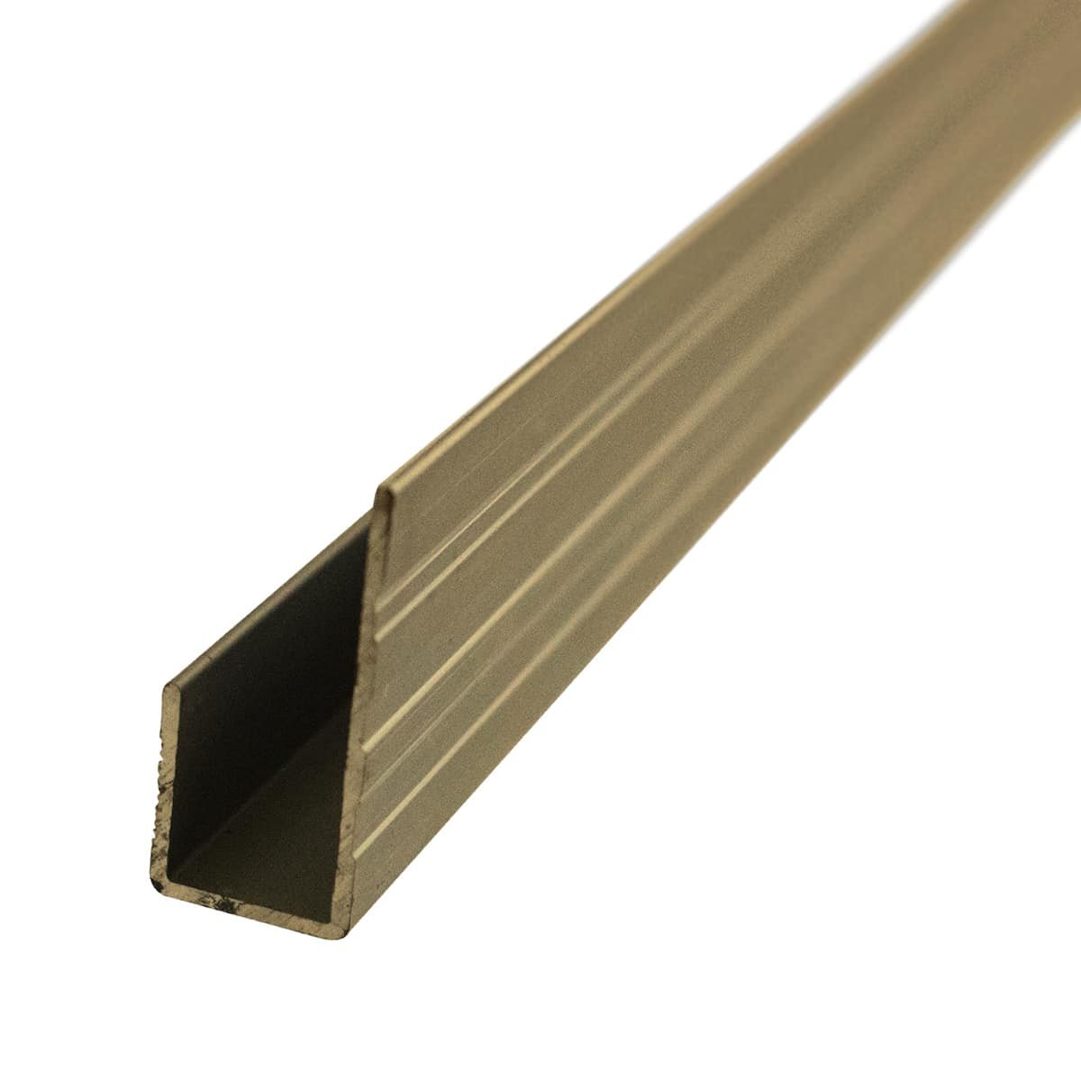 4300 PERFILJC Perfil Jota 10 mm Aluminio Anodizado Champagne Tira 2 m - Image 1