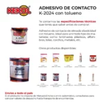 Adhesivo de Contacto Adhekol Kekol Lata 14 kg - Image 2