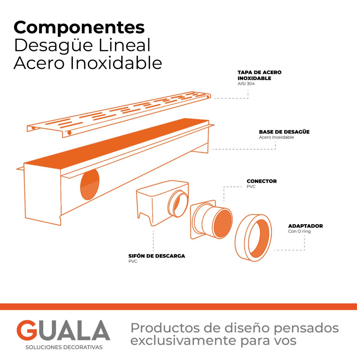 Desagüe Lineal Atrim Aqua Inca 70 cm Acero Inoxidable Brillante - Image 5