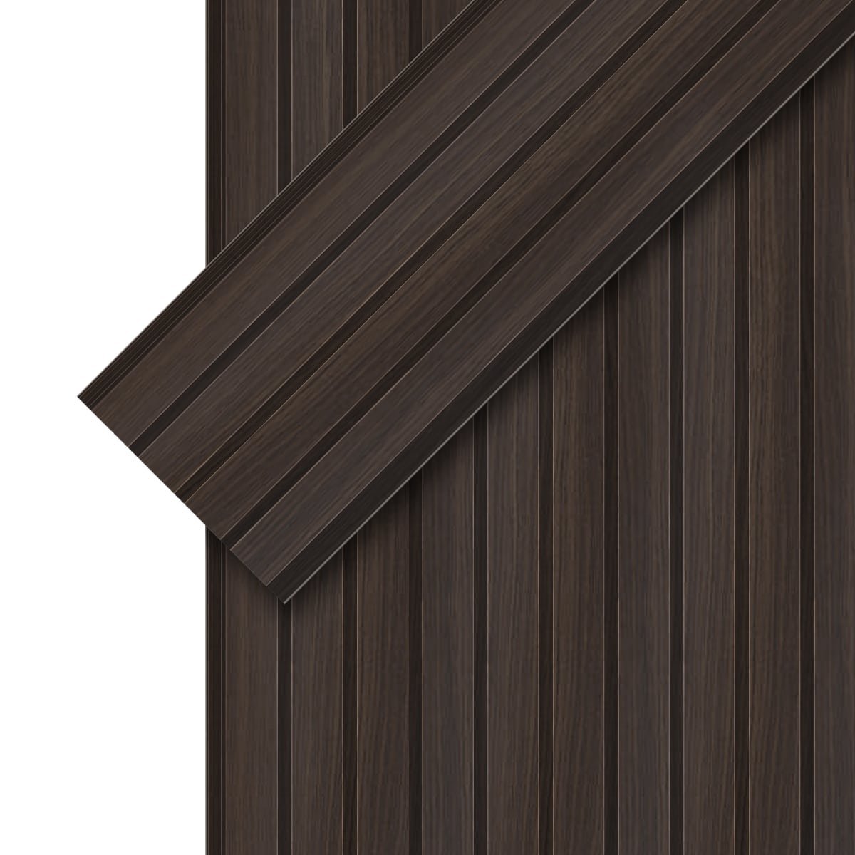 WPV-WALNUT-T-01 Revestimientos Wall Panel Serie V 2.9 m Marrón Oscuro Mate Tira - Image 1