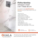 Desagüe Lineal Atrim 2 en 1 Aqua 30 cm Acero Inoxidable Mate - Image 6