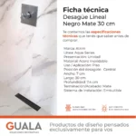 Desagüe Lineal Atrim Aqua Negro 30 cm Acero Inoxidable Mate - Image 6