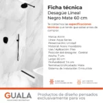 Desagüe Lineal Atrim Aqua Negro 60 cm Acero Inoxidable Mate - Image 6