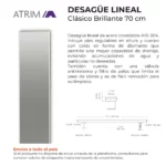 Desagüe Lineal Atrim Aqua Clásico 70 cm Acero Inoxidable Brillante - Image 5