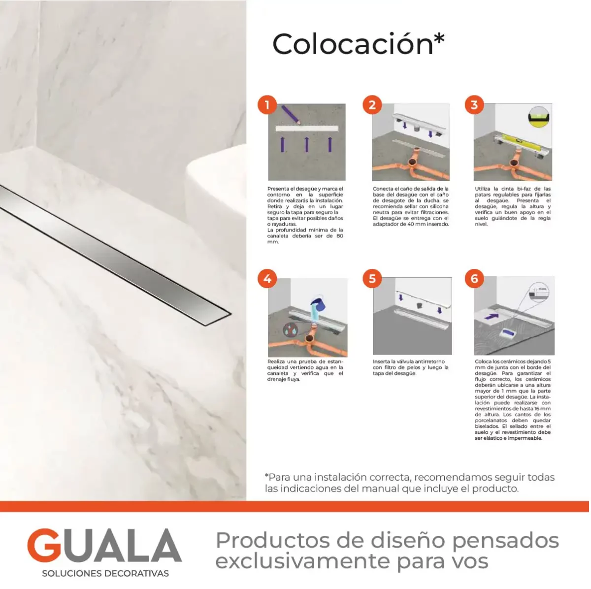 Desagüe Lineal Atrim Aqua Clásico 70 cm Acero Inoxidable Brillante - Image 8