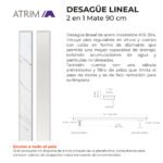 Desagüe Lineal Atrim 2 en 1 Aqua 90 cm Acero Inoxidable Mate - Image 5
