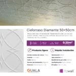 Placa Cielorraso Telgopor Diamante 50x50 cm Blanco - Image 6