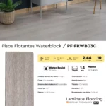 Piso Flotante Frigg Waterblock Gris Apenino 8 mm HDF Tránsito Comercial Click 2.44m² - Image 5