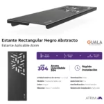 Estante Rectangular Abstracto Atrim Aplicable Negro Mate 30 cm - Image 4