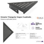 Estante Esquinero Triangular Cuadrado Atrim Aplicable Negro Mate 23 cm - Image 4
