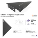 Estante Esquinero Triangular Lineal Atrim Aplicable Negro Mate 23 cm - Image 4