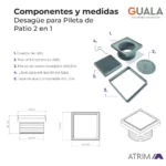 Desagüe para Pileta de Patio Atrim 2 en 1 Acero Inoxidable Mate - Image 7