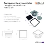 Desagüe para Pileta de Patio Atrim 2 en 1 Acero Inoxidable Negro Mate - Image 6