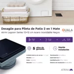 Desagüe para Pileta de Patio Atrim 2 en 1 Acero Inoxidable Negro Mate - Image 5