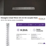 Desagüe Lineal Atrim Rio Wave 45 cm ABS y Acero Inoxidable Sin Acople - Image 4