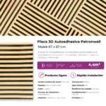 Pack x10 de Placas 3D Autoadhesivas Lifewall 67x67 cm Polietileno Expandido Patronwall Malek 4.4m² - Image 6