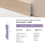 Zócalo Contramarco Atrim Epsilon Square 5 cm Roble Natural 2.44 m - Image 3