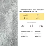 Alfombra Nórdica Pelo Corto Frigg Antideslizante Gris Visón 150x200 cm - Image 8