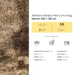 Alfombra Nórdica Pelo Corto Frigg Antideslizante Marrón 150x200 cm - Image 8