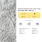 Alfombra Nórdica Pelo Largo Frigg Antideslizante Gris Visón 150x200 cm - Image 8