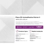 Placa 3D Autoadhesiva Patron II White 50x50 cm Revestimiento Lifewall Pack x5 - Image 8