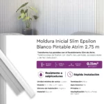 Revestimiento Atrim Moldura Inicial Slim Blanco Pintable EPS Mate 2.75 m - Image 8